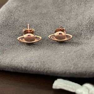Rose gold Saturn stud earrings